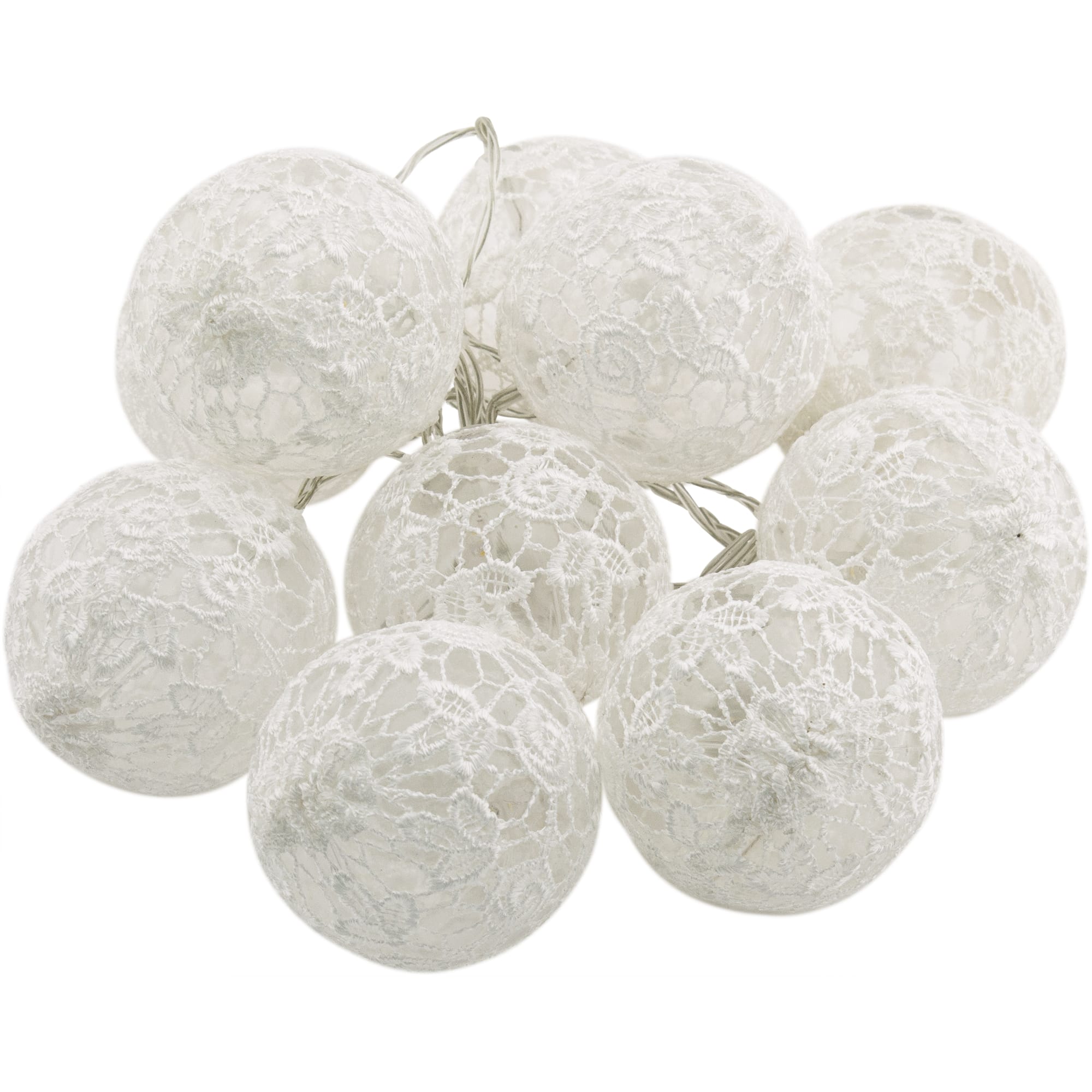 82183001 Электрогирлянда комнатная нить «Ажурные шары» 10 LED тёплый белый на батарейках Santreyd  - Вид №1