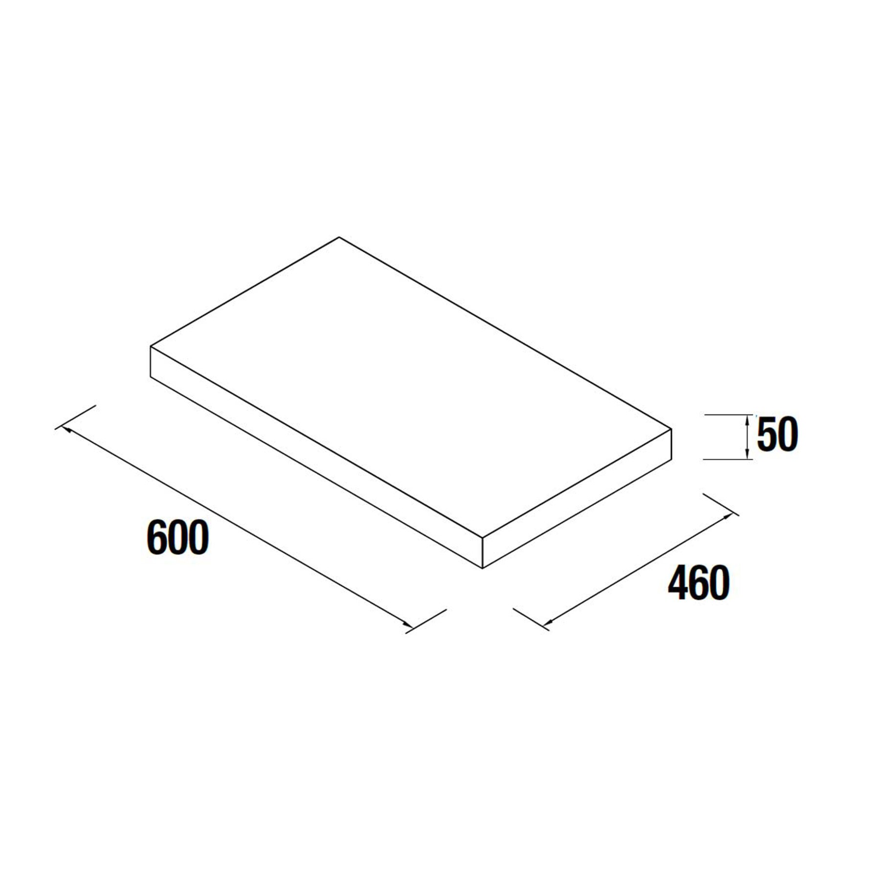 22993 SALGAR Столешница 600 GLOSS GREY 50 мм Глянцевый серый  - Вид №1