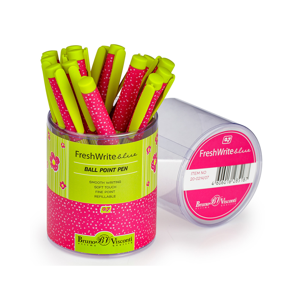 20-0214/07 ручка шариковая FreshWrite 0.7 мм "Летние цветы" Bruno Visconti 