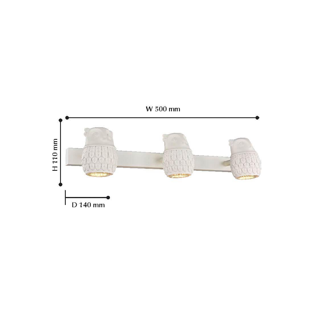 Бра детское "Филин" на три лампы FAVOURITE GUFO 326249 Белый  - Вид №2