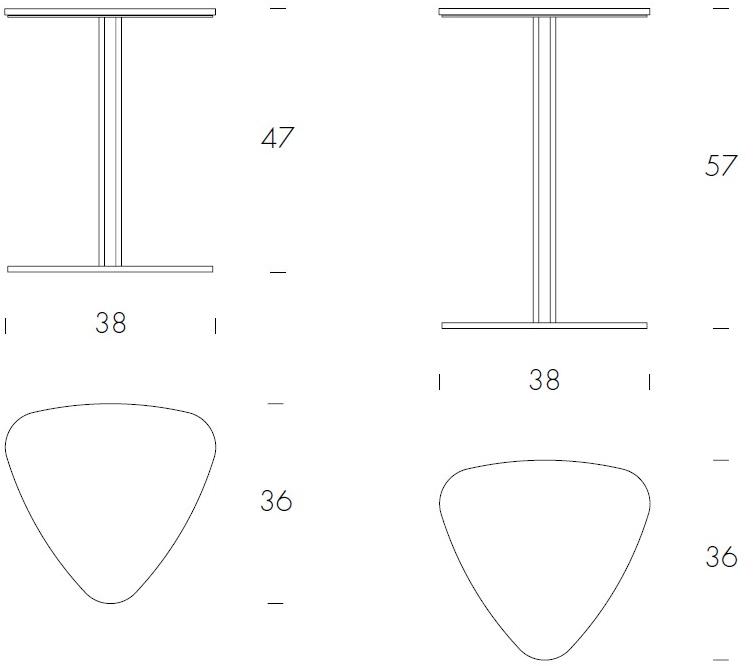 Tonin Casa Стол журнальный высокий треугольный из мдф  T6236  - Вид №8