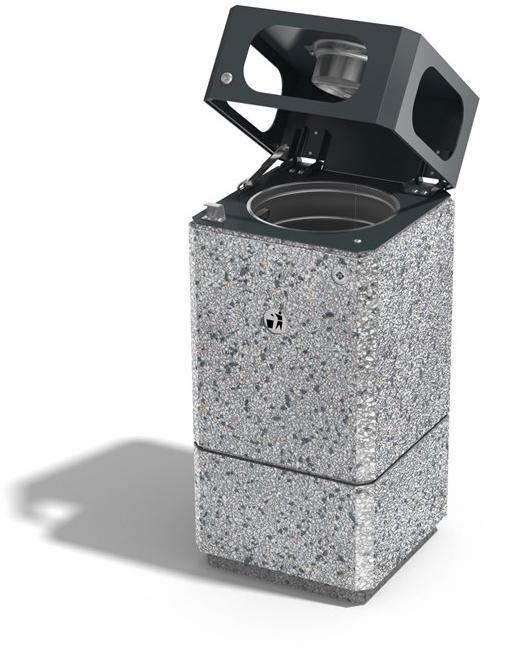 ENCHO ENCHEV - ETE Бетонный мусорный бак с крышкой для улицы  182  - Вид №1