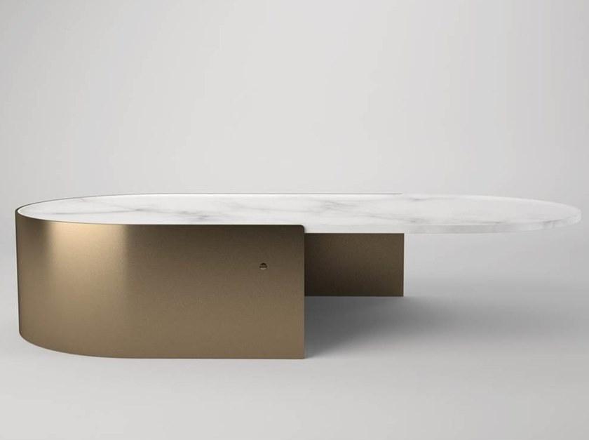 IOC project partners Овальный журнальный столик со столешницей из каррарского мрамора sun-id-1377680 - Вид №3