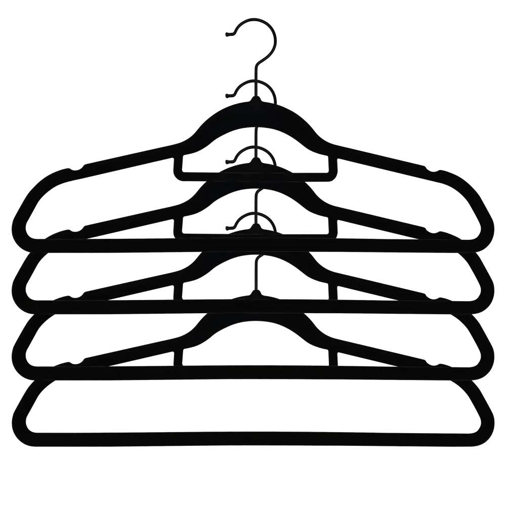 Плечики для одежды KONSENSA 45 см пластик цвет черный Плечики пластиковые STLM-2083379