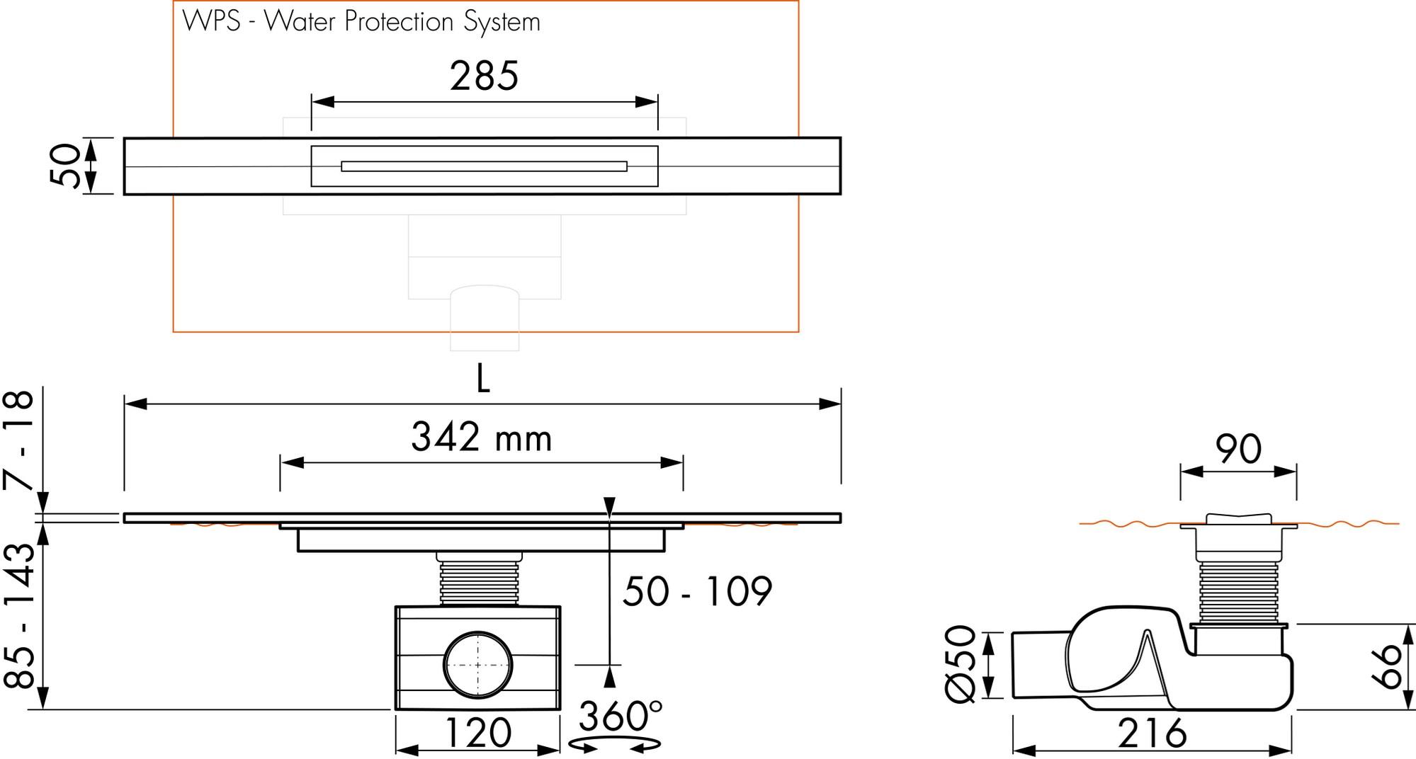 ESS Easy Drain Трап для душа из нержавеющей стали R-line sun-id-1383384 - Вид №8