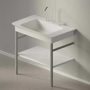 Металлическая консоль для раковины NOVECENTO XL светло-серая матовая