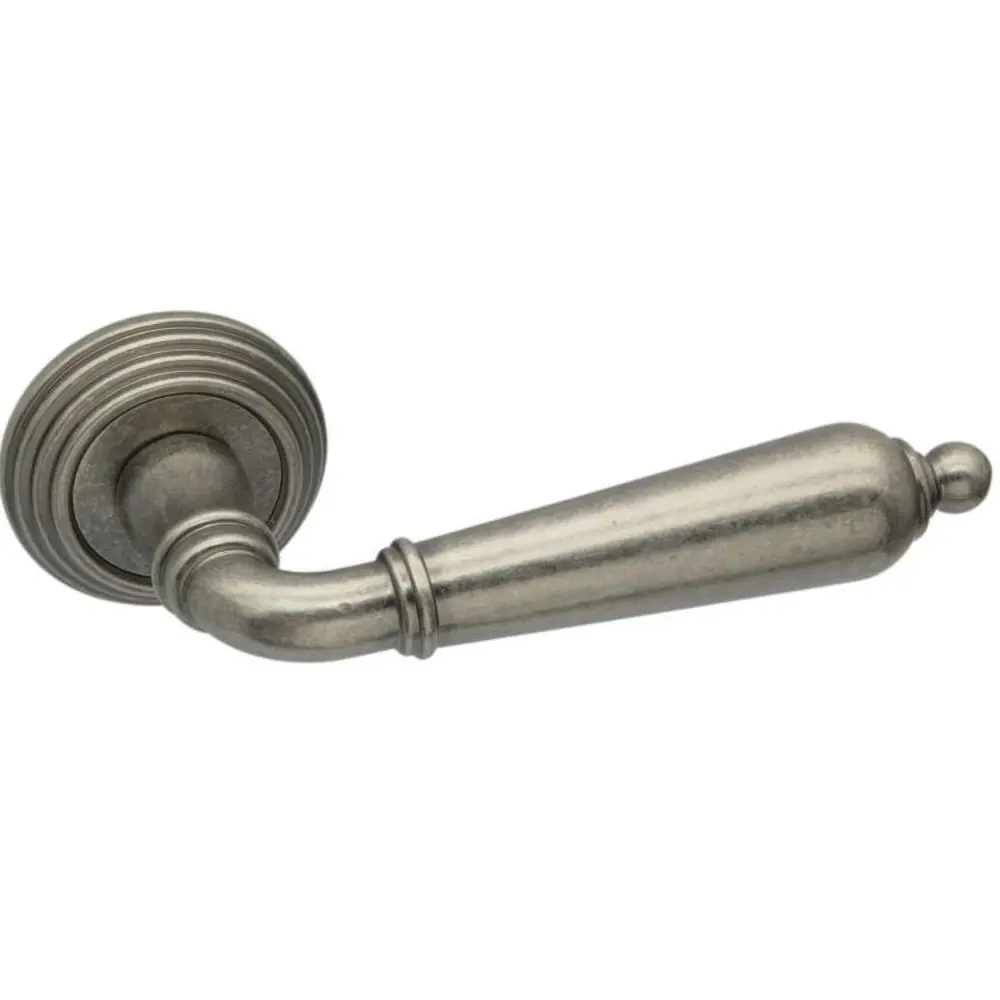 Ручки дверные на розетке EDS-V203 AGED, цвет серебро EDSON STLM-2178750 - Вид №1