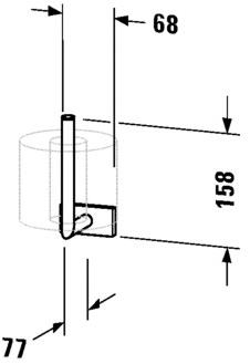 Duravit Держатель запасного рулона из металла Karree 009956 - Вид №1