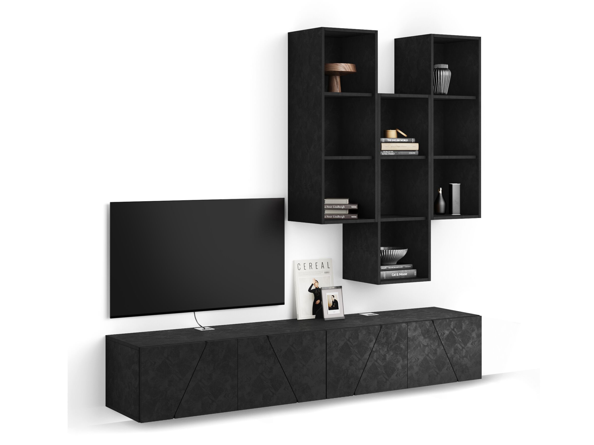 Модульная стена установила оборудованную стену в меламинированном Mobili Fiver EMMA ARCH-00091039