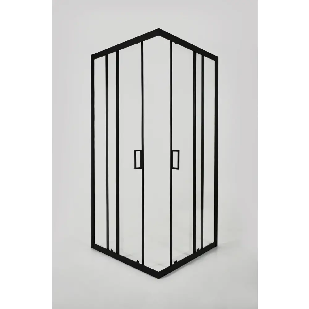 Душевая ширма Метакам Apart Black квадратная 90x90x185см цвет профиля черный раздвижная стекло 4мм прозрачное STLM-2206302 - Вид №5