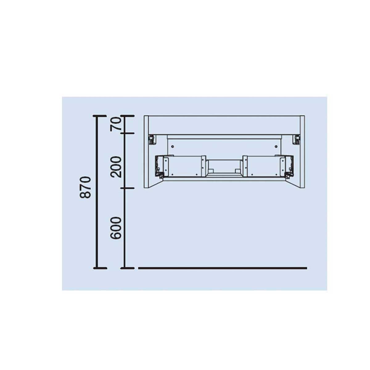22783 SALGAR Мебель для умывальника SPIRIT 600 1 металлический ящик NATURAL 598 x 270 x 450 мм Естественный - Вид №2