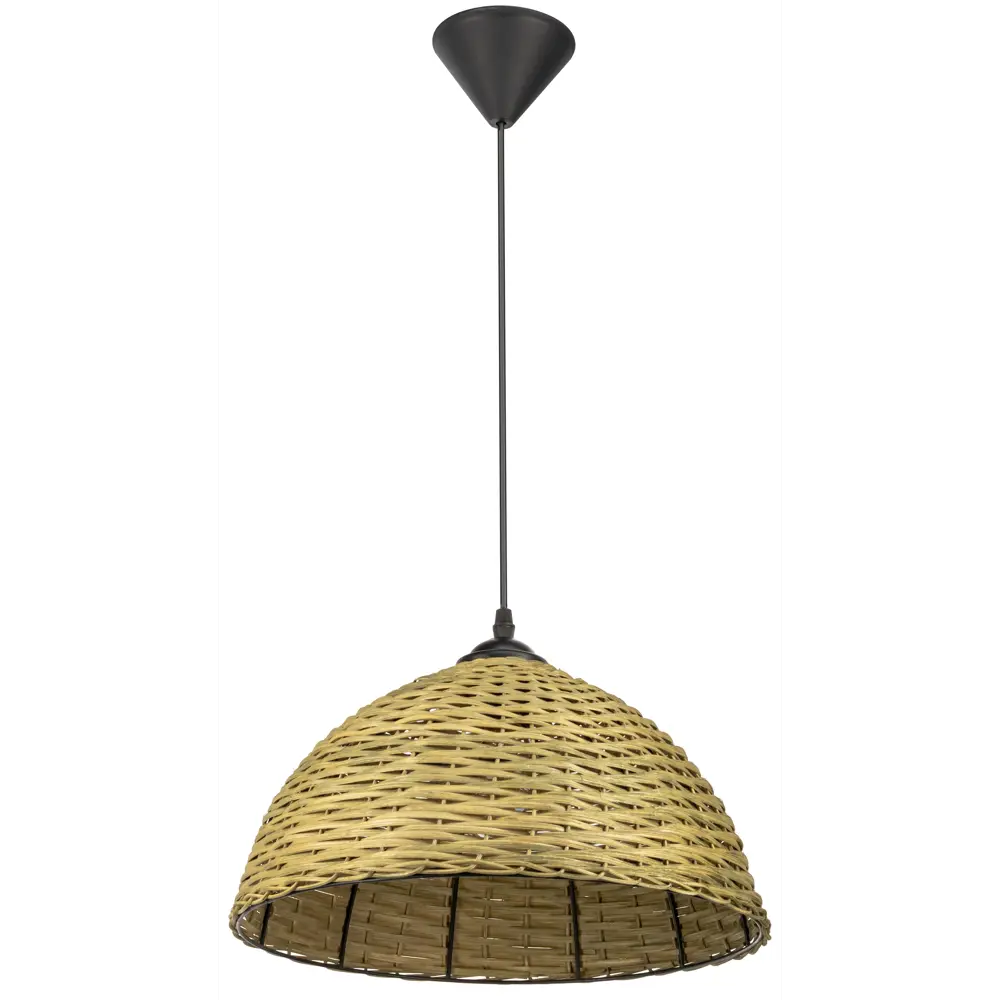 Подвесной светильник Eko 1xE27x60 Вт, металл/текстиль, цвет тёмное дерево/мультиколор LAMPLANDIA STLM-2175099