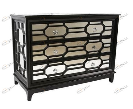 Комод с 3 ящиками черный с серебром Royal UNICO ДИЗАЙНЕРСКИЕ 248873 Серебро;черный 