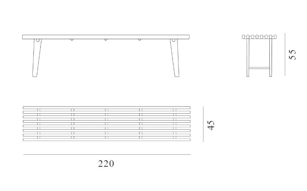 Садовая скамейка из красного дерева Exteta Эльба ARCH-00040809 - Вид №3