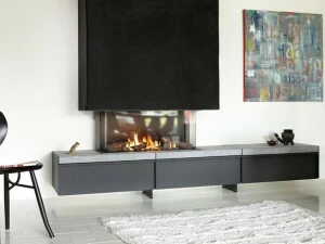 Stûv Трехсторонний газовый камин с панорамным остеклением Tulp