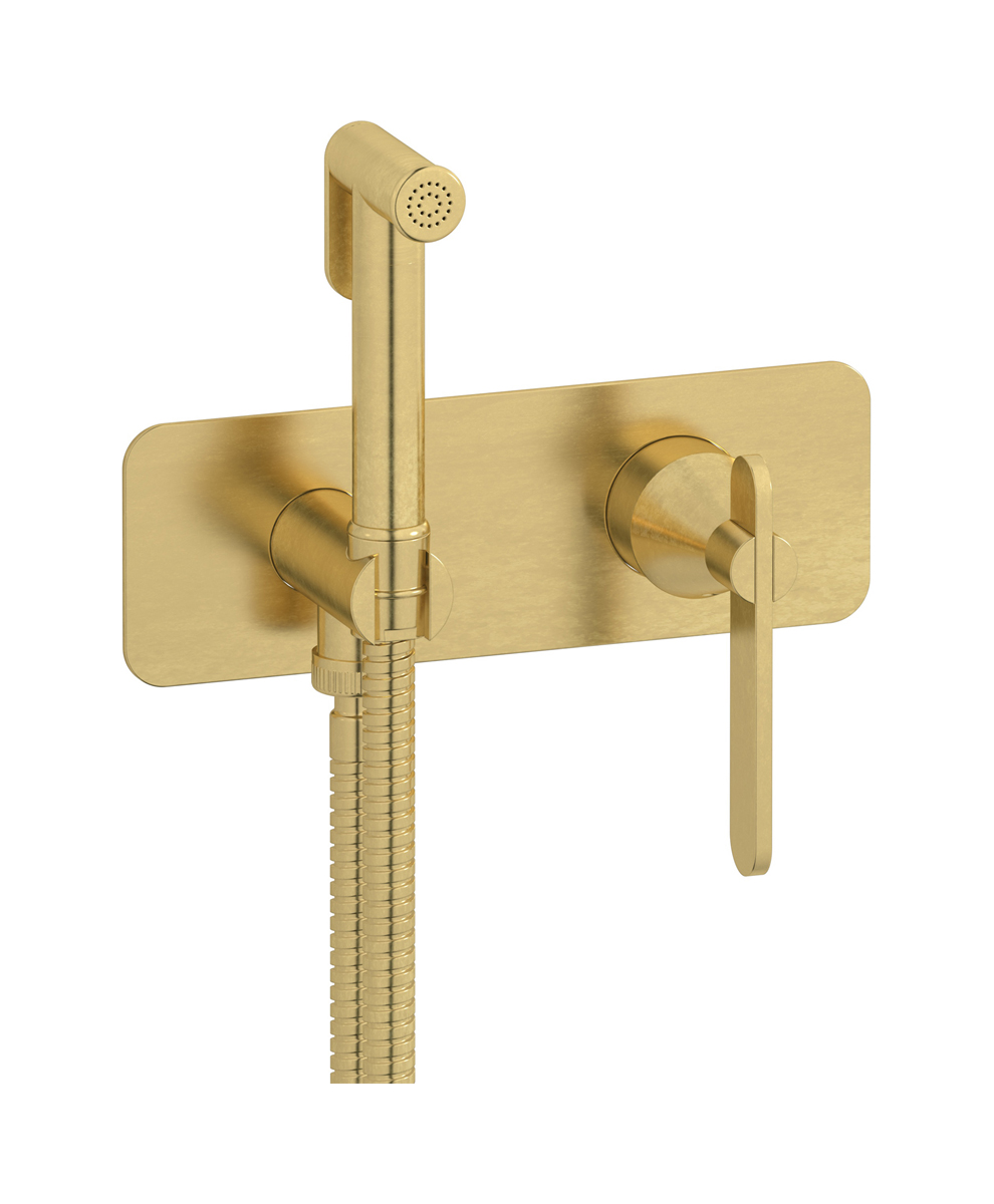 Внешние части гигенического душа со смесителем. WE ARE IB ol397on Natural Brass Soho