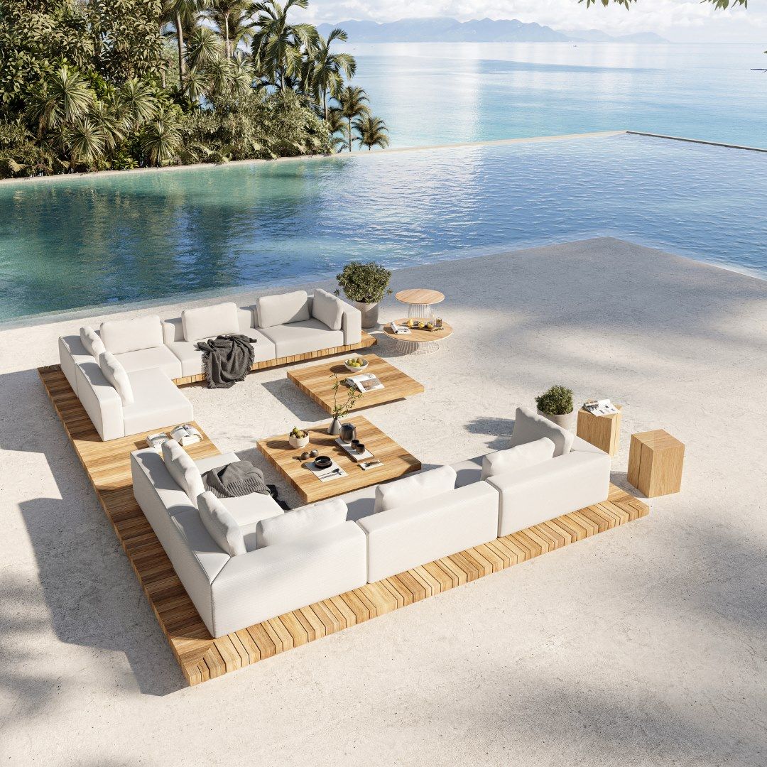 Низкий квадратный стол из тикового дерева solpuri Плато ARCH-00014566 - Вид №3