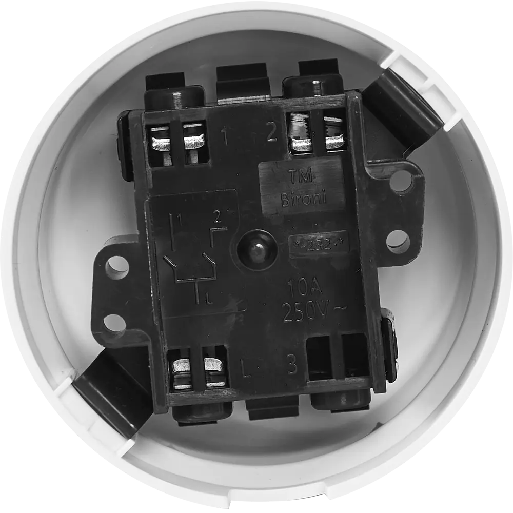 Выключатель Electraline двухклавишный тумблерный в глянцевом белом исполнении 84229205 Лофт STLM-0047237 - Вид №2