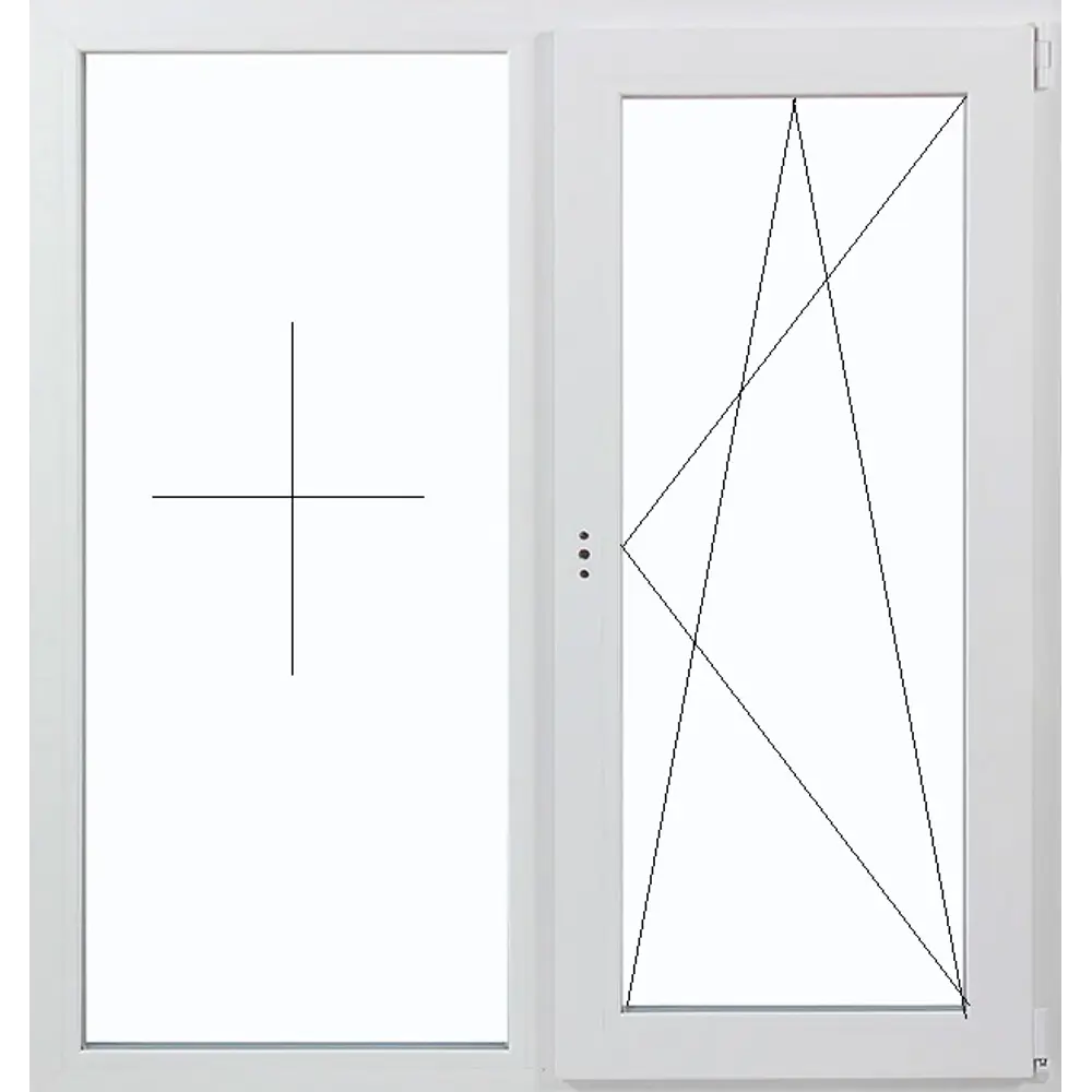 Пластиковое окно ПВХ Deceuninck двустворчатое 1200x1000 мм (ВхШ) двухкамерный стеклопакет белый/антрацит STLM-2187677