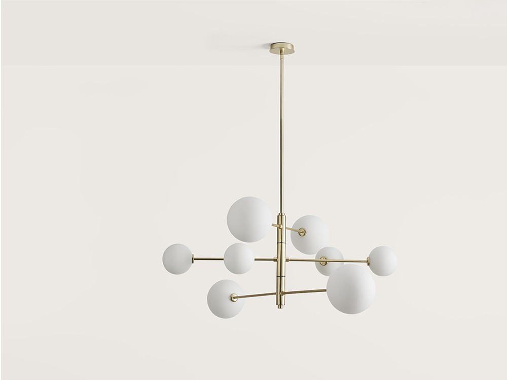 100995 Люстра 8L латунь - белые плафоны Aromas del Campo Atom - Вид №1