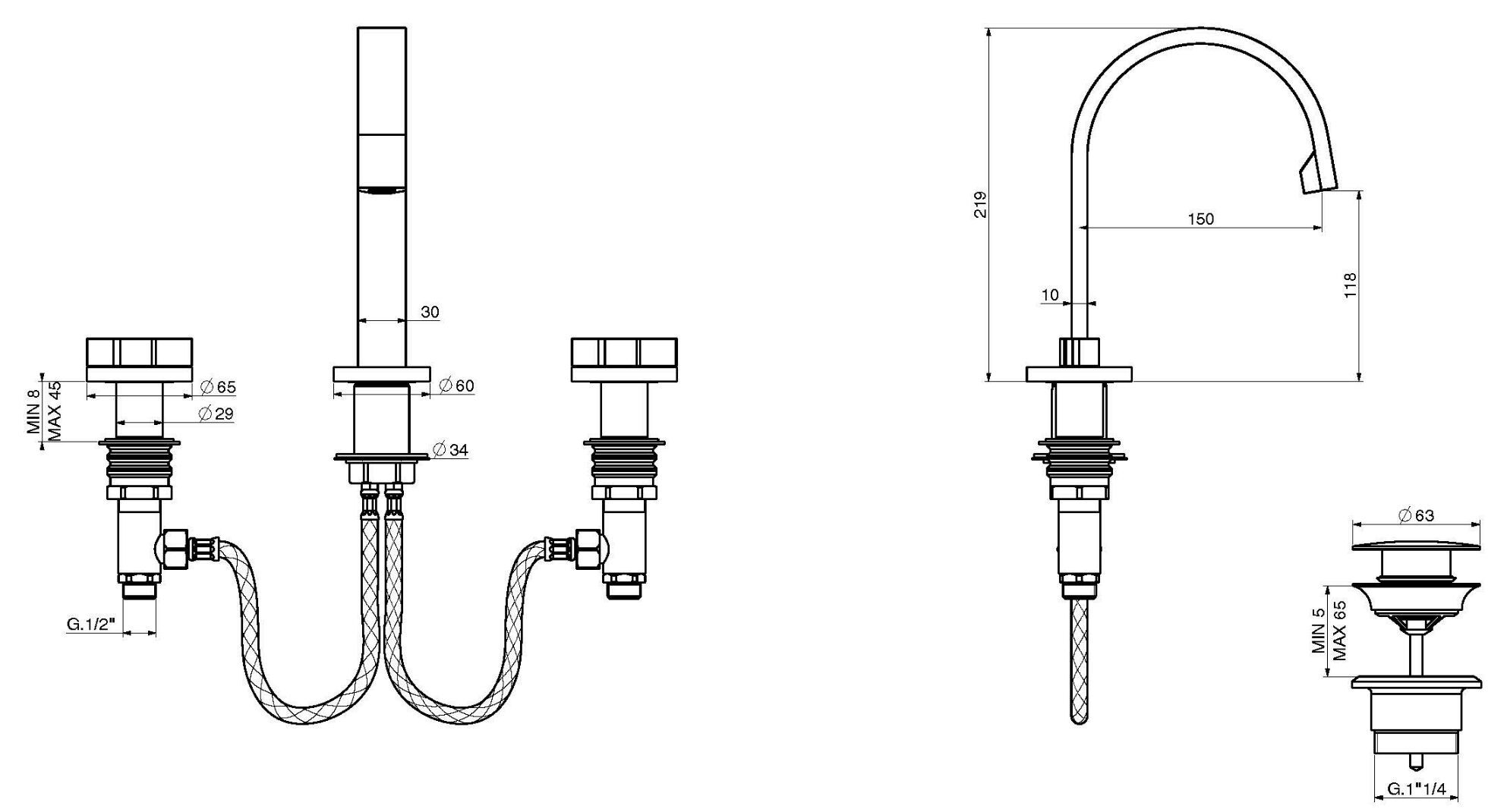 Смеситель для раковины GATTONI газ ARCH-00034381 - Вид №2