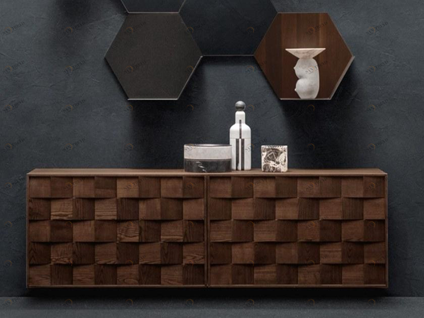 ZANETTE Комод из дуба с раздвижными дверцами Frame sun-id-1450156