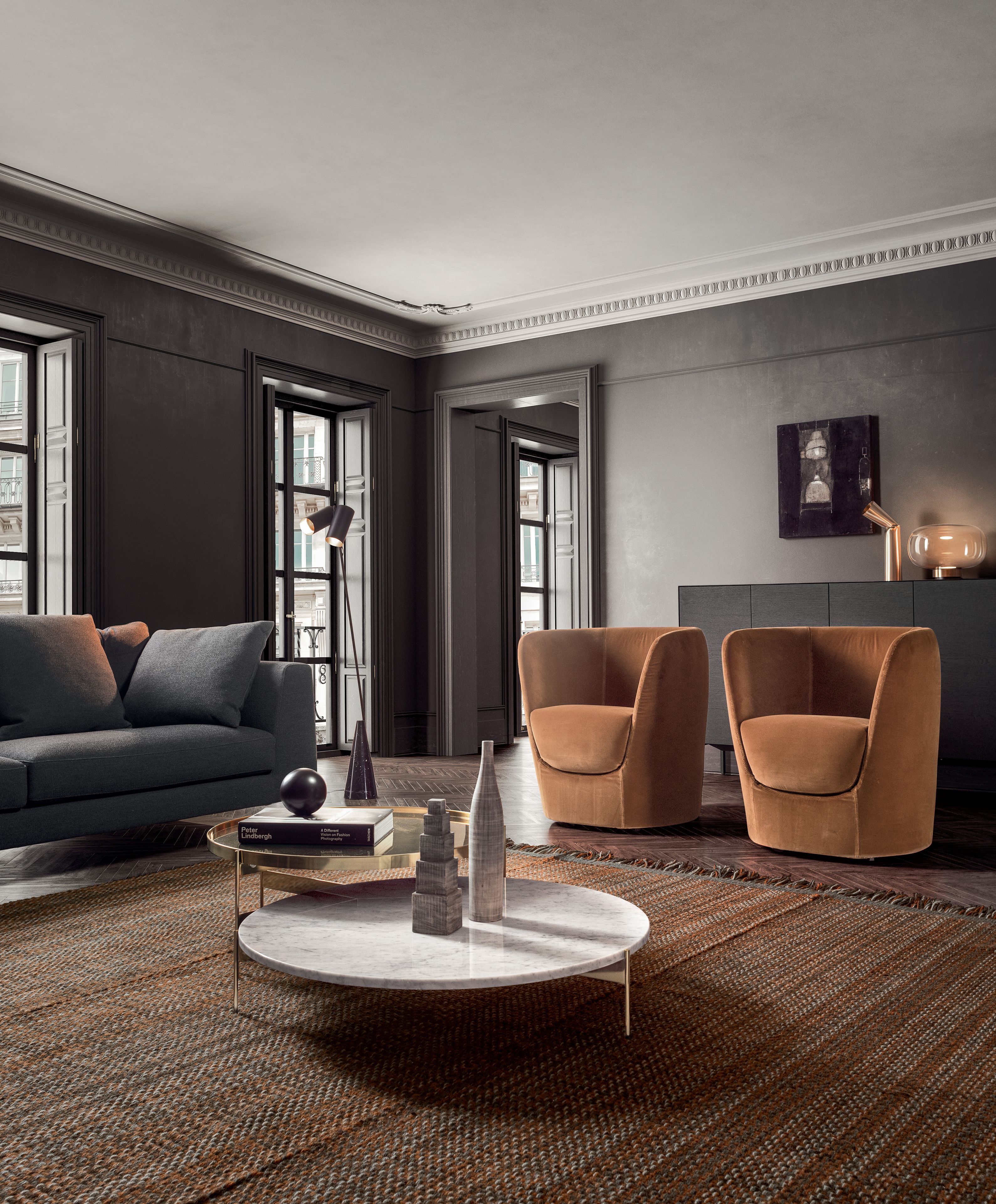 Тканевое вращающееся кресло Pianca OPLÀ ARCH-00148957 - Вид №1