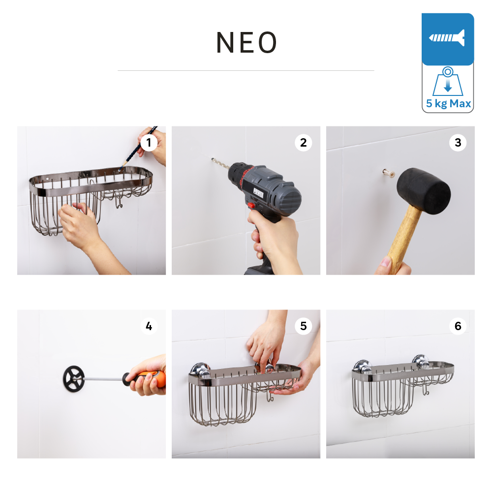 82667511 Полка с мыльницей на присосках цвет хром Neo STLM-0033378 SENSEA  - Вид №4