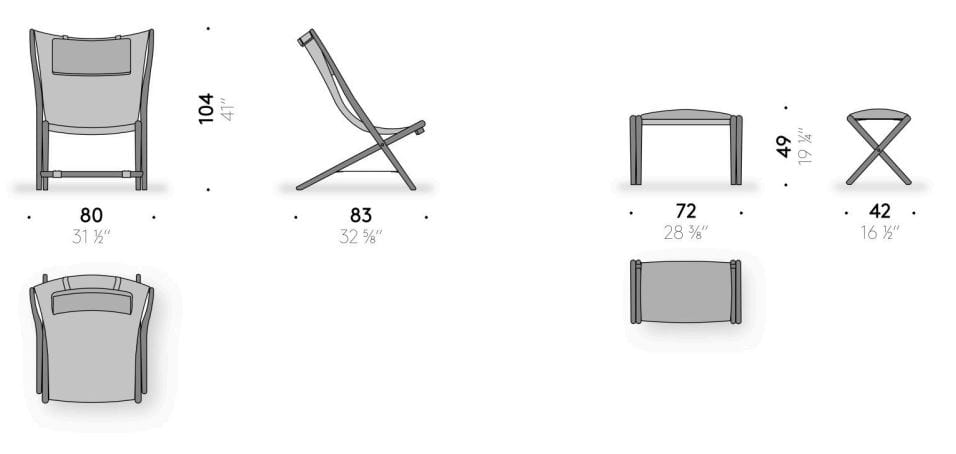 Деревянное и кожаное кресло с подставкой для ног DE PADOVA D'ANTAN ARCH-00031713 - Вид №3