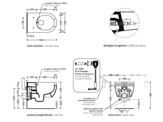 Керамический подвесной туалет биде Ceramica Flaminia APP SOLUTION ARCH-00127519 - Вид №4