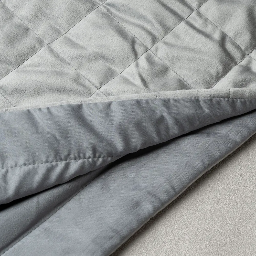 INSPIRE Покрывало Etna велюровое серое 240×220 см 89334841 STLM-1565904 - Вид №3