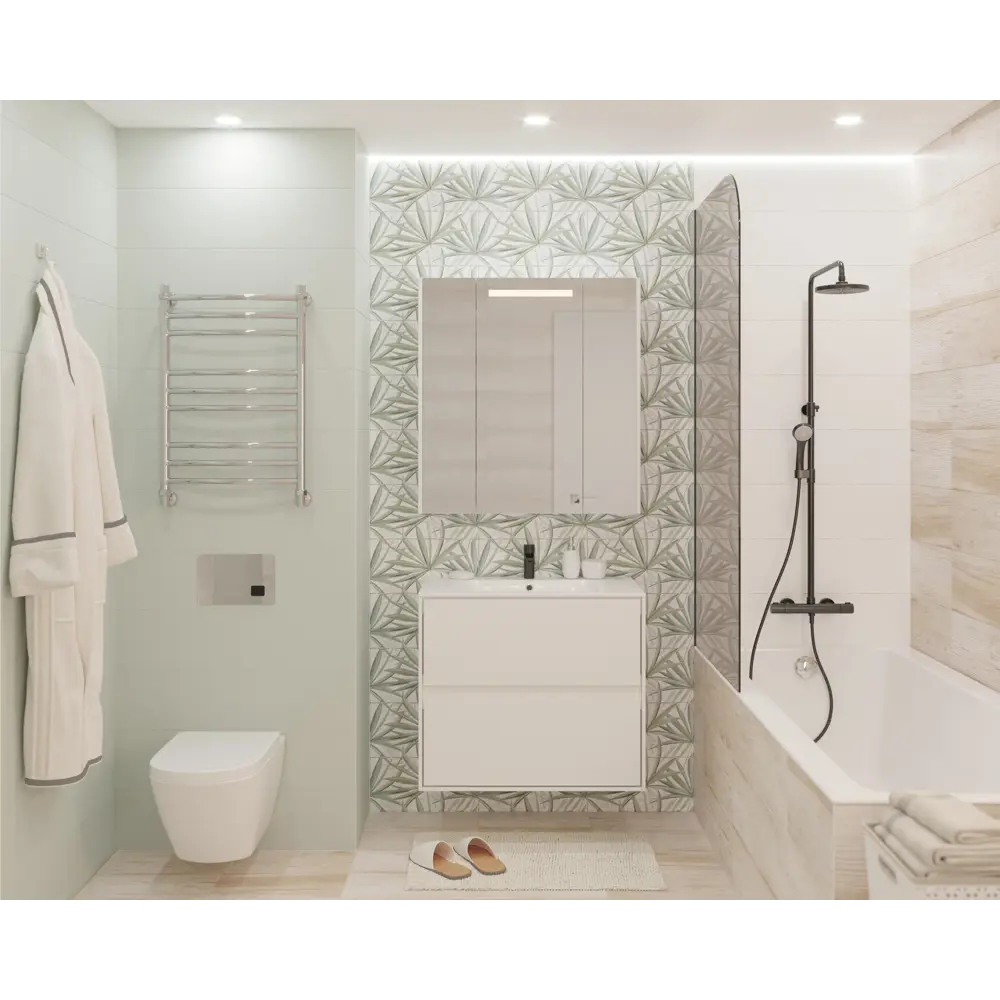 Плитка настенная LB Ceramics Моана 19.8x39.8 см 1.58 м² цвет белый 82973838 STLM-2108058 - Вид №8