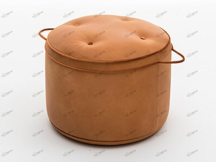 OAK Круглый кожаный пуф Milano collection Isola | sc5042 Isola ~ sc5042