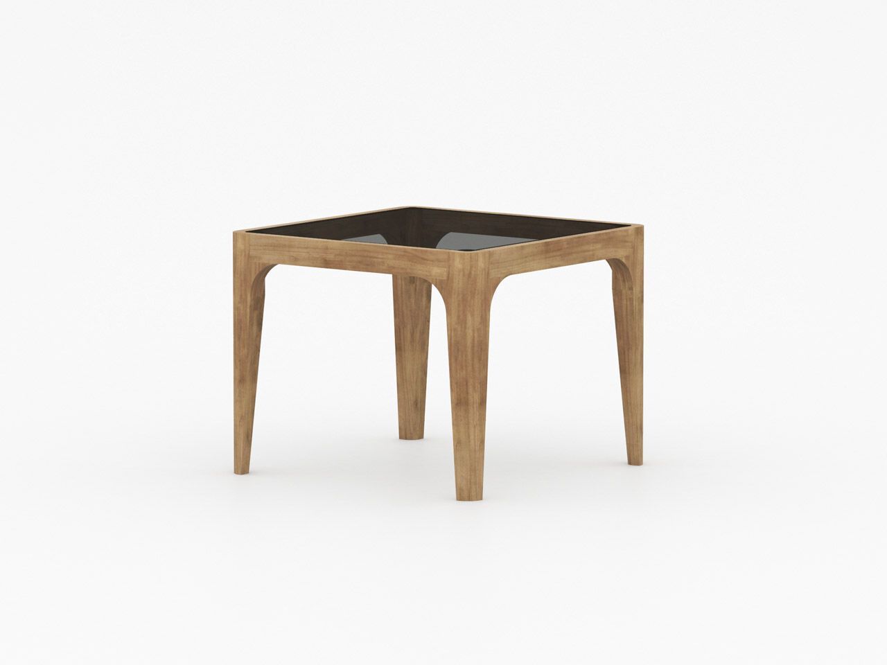 Квадратный деревянный и стеклянный журнальный столик Air Division Perry ARCH-00144771 - Вид №2