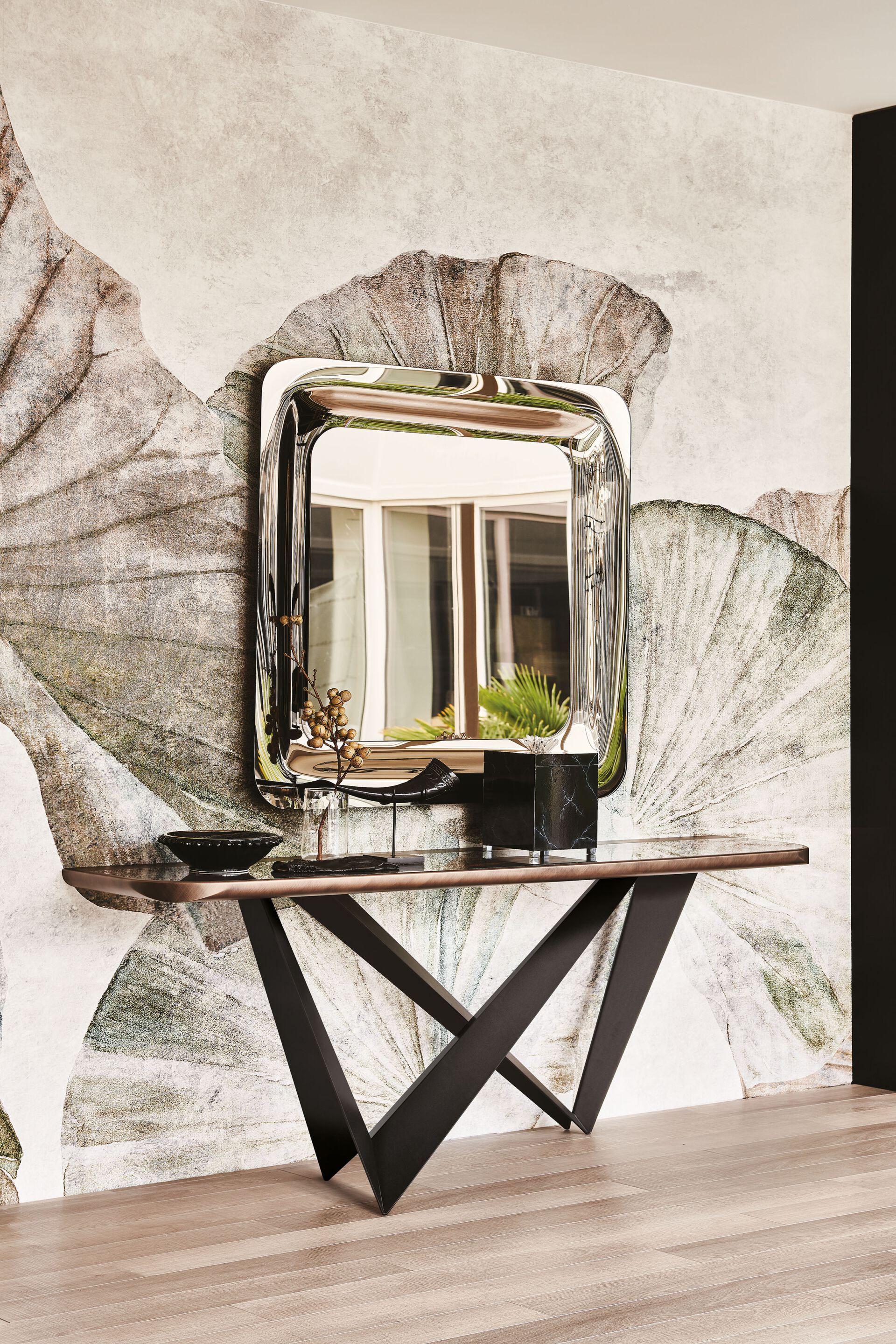 Стальной полумесяц и керамическая верхняя консоль Cattelan italia WESTIN KERAMIK PREMIUM ARCH-00143777 - Вид №1