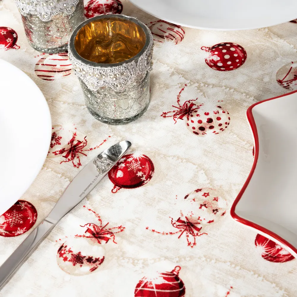 Скатерть "Бусы", прямоугольная, 136x170 см, цвет бежевый Altali STLM-2151495 - Вид №5