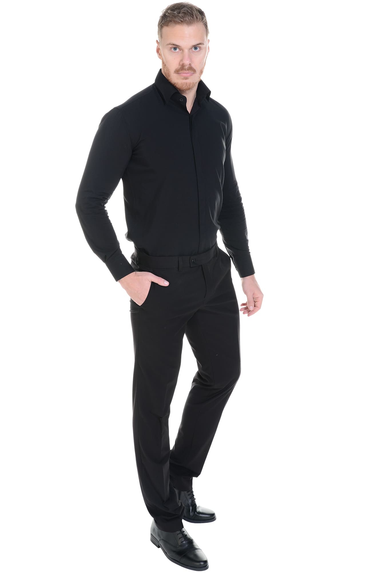 62471 Рубашка мужская  black El-Risto  Корпоративная одежда  размер 38/170-176  - Вид №10