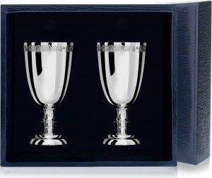 10652324 Аргента (Россия) Набор рюмок "Император" (2 пр.) + футляр Ag, 925 Серебро 925