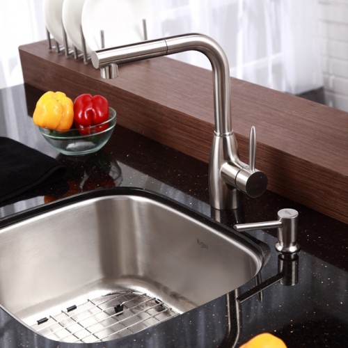 KBU11-KPF2140-KSD30SN Накладная раковина на столешницу  прямоугольная Krausru  - Вид №3