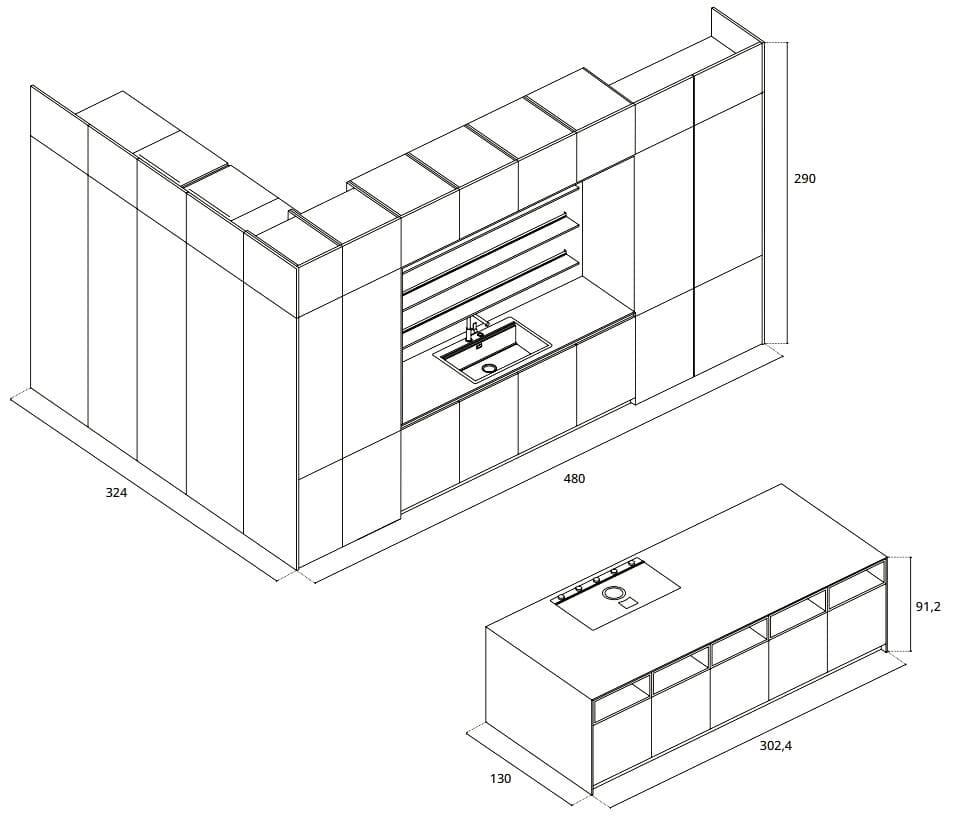 Встроенная кухня Febal Casa Modula ARCH-00033216 - Вид №62