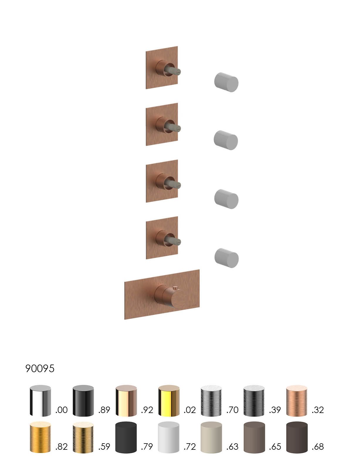 Термостатический смеситель для душа с 5 отверстиями Rubinetterie Frattini отдельная эстетика ARCH-00024890 - Вид №1