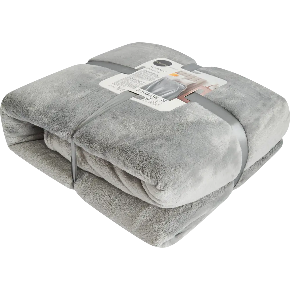 Плед Inspire Flamingo 200x220 см микрофибра цвет серый 89162751 STLM-2021061 - Вид №2