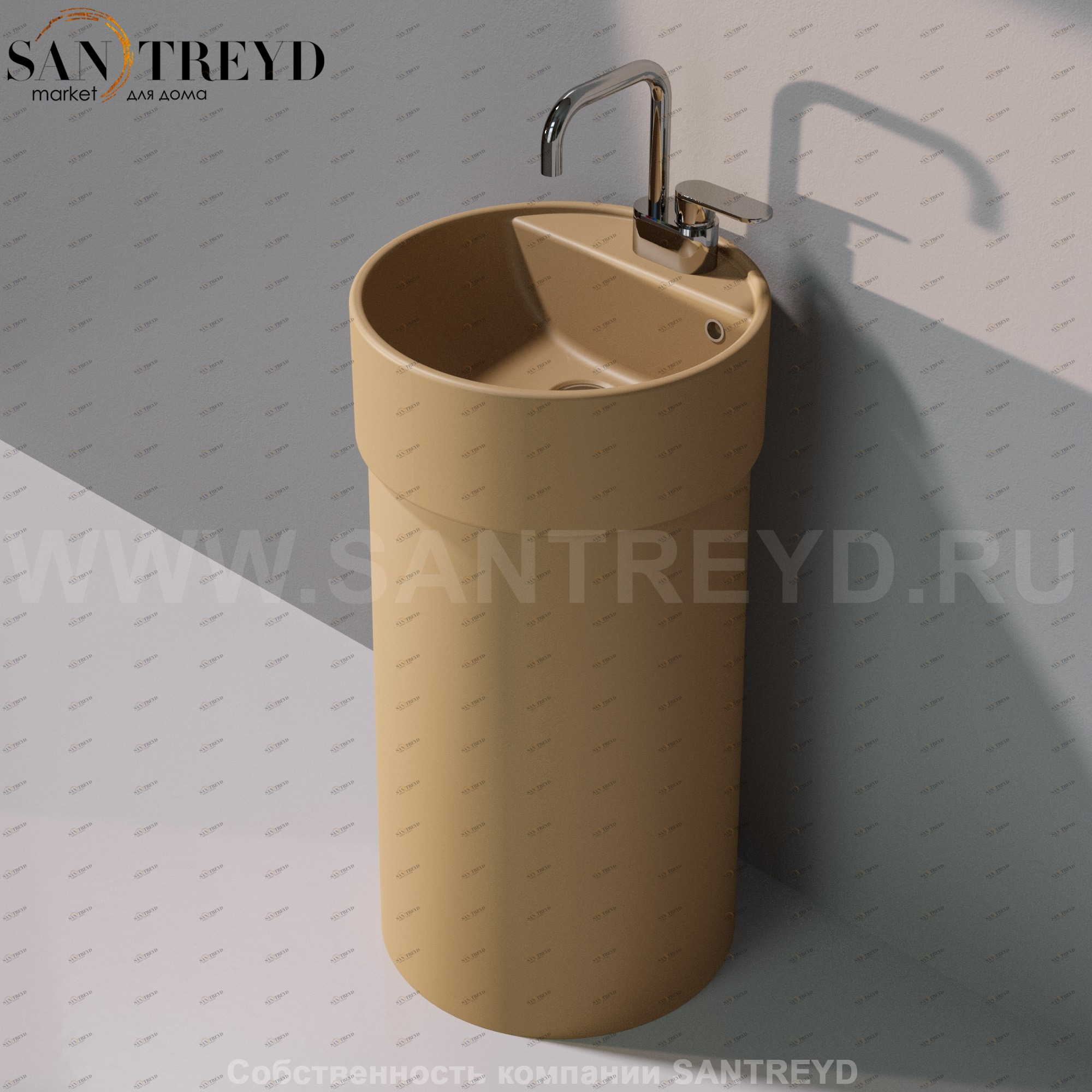 505042ACOLP9004 Напольная раковина стоящая круглая Ceramica Flaminia Twin