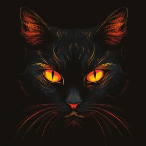 Картина на стекле Postermarket Черный кот 30x30 см