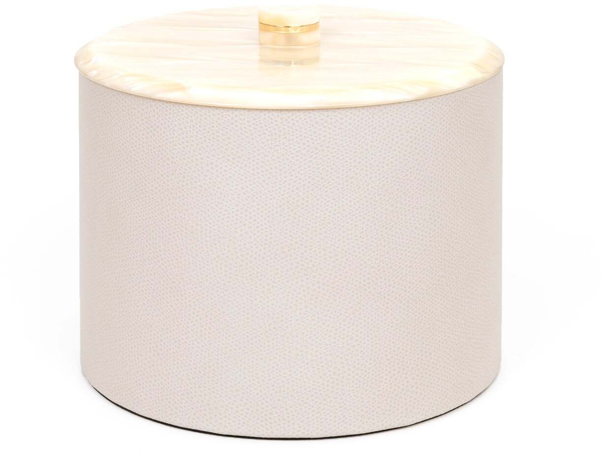 Круглая коробка Kelly - Ø 17XH13 см / зернистая кожа_кремовый