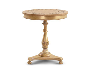 Круглый деревянный журнальный столик для гостиной