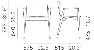 Pedrali Деревянный стул с подлокотниками Malmö 396 - Вид №13