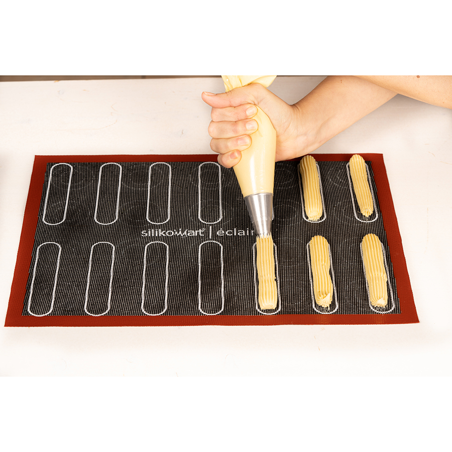 70.113.00.0065 Коврик для выпечки eclair & choux 30 х 40 см двусторонний силиконовый Silikomart  - Вид №9
