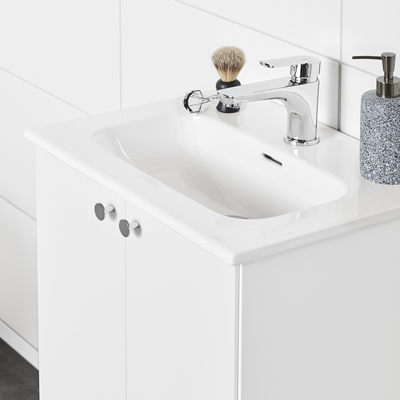 20071230 Afton Шкаф Для Умывальника 500 Белый, Мягко Закрываемые Двери Westerbergs Белый  - Вид №1