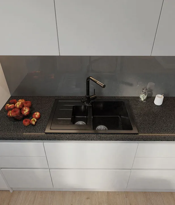 Кухонная мойка Искусственный камень QUADRO S299 GranFest Q-775KL-S299 - Вид №4
